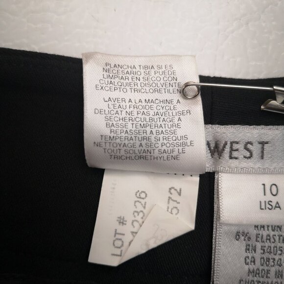 Nine West Ladies Size 10 Black Straight Leg Zipper & 2 Clasp Closure Dress Pants - Picture 5 of 14